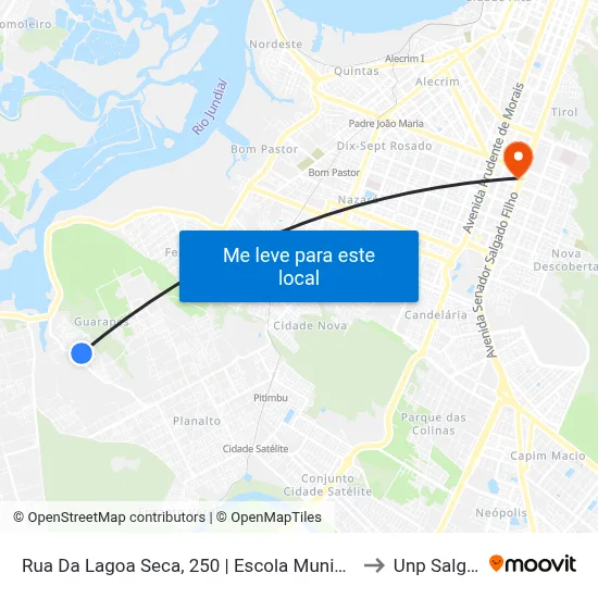 Rua Da Lagoa Seca, 250 | Escola Municipal Francisco De Assis Varela to Unp Salgado Filho map