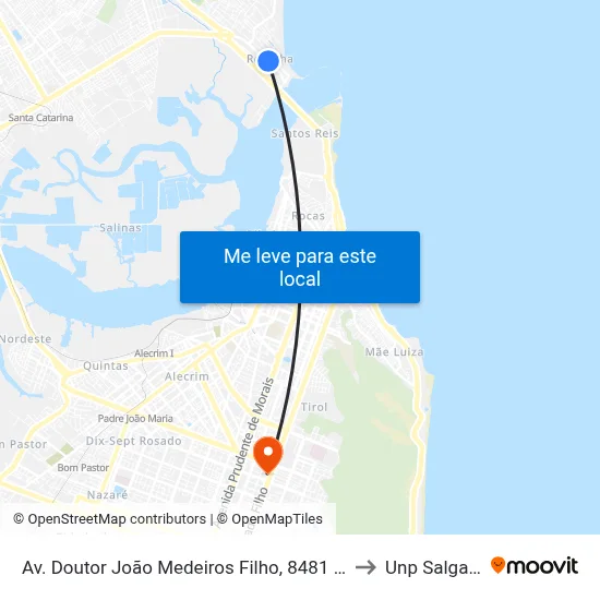 Av. Doutor João Medeiros Filho, 8481 | Cemitério Da Redinha to Unp Salgado Filho map