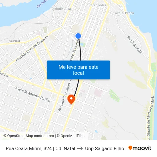 Rua Ceará Mirim, 324 | Cdl Natal to Unp Salgado Filho map