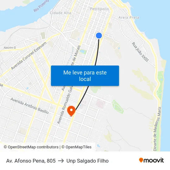 Av. Afonso Pena, 805 to Unp Salgado Filho map