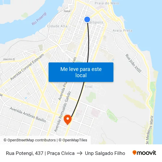 Rua Potengi, 437 | Praça Cívica to Unp Salgado Filho map