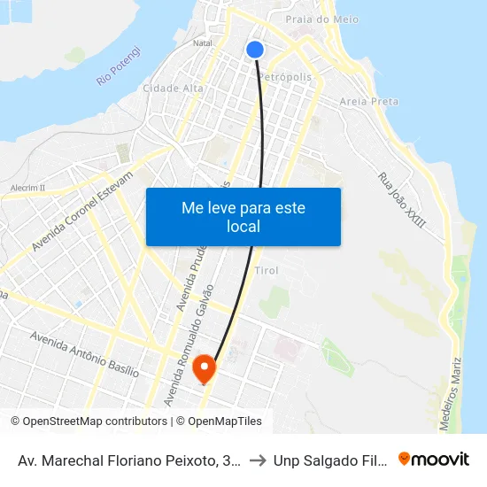 Av. Marechal Floriano Peixoto, 308 to Unp Salgado Filho map