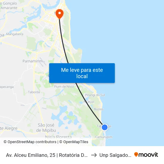 Av. Alceu Emiliano, 25 | Rotatória De Tabatinga to Unp Salgado Filho map
