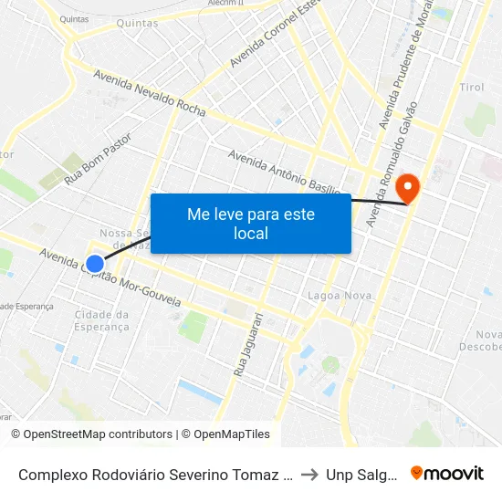 Complexo Rodoviário Severino Tomaz Da Silveira | Desembarque to Unp Salgado Filho map