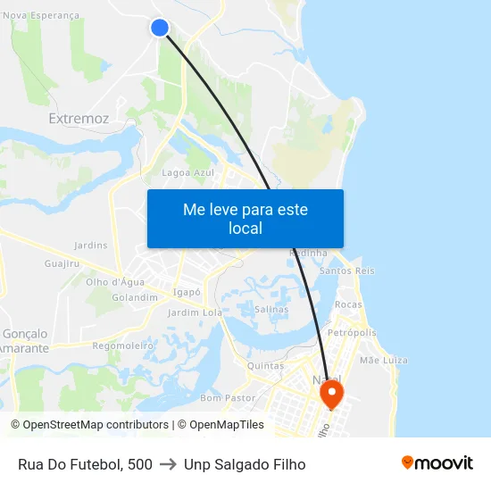 Rua Do Futebol, 500 to Unp Salgado Filho map