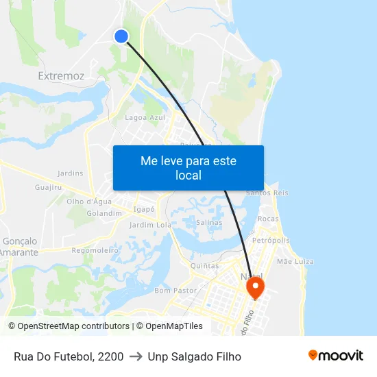 Rua Do Futebol, 2200 to Unp Salgado Filho map