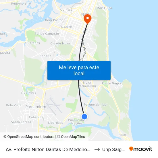 Av. Prefeito Nilton Dantas De Medeiros, 151 | Terminal Coophab to Unp Salgado Filho map