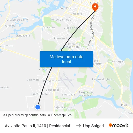 Av. João Paulo Ii, 1410 | Residencial Iderval Medeiros to Unp Salgado Filho map