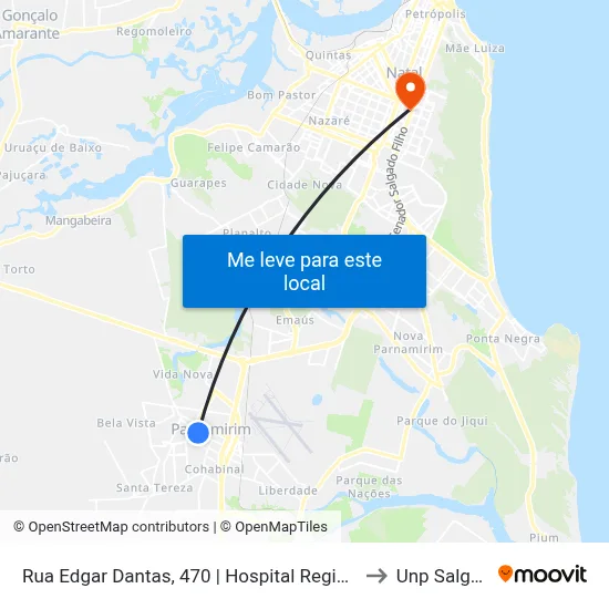 Rua Edgar Dantas, 470 | Hospital Regional Dr. Deoclécio Marques to Unp Salgado Filho map