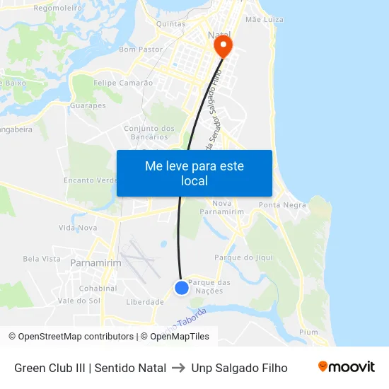 Green Club III | Sentido Natal to Unp Salgado Filho map