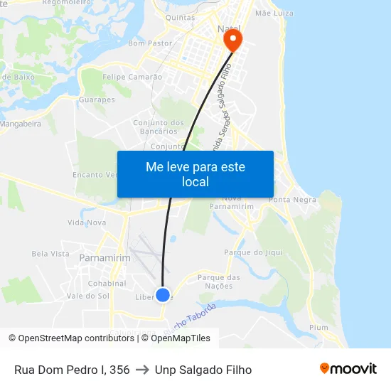 Rua Dom Pedro I, 356 to Unp Salgado Filho map