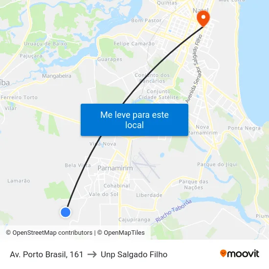 Av. Porto Brasil, 161 to Unp Salgado Filho map