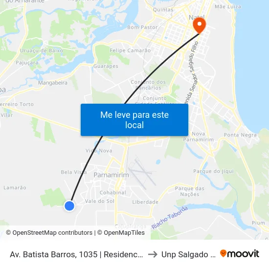 Av. Batista Barros, 1035 | Residencial Jatobá to Unp Salgado Filho map
