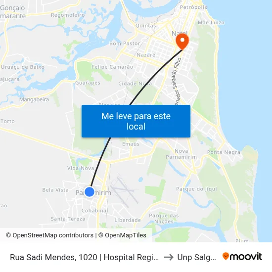 Rua Sadi Mendes, 1020 | Hospital Regional Dr. Deoclécio Marques to Unp Salgado Filho map