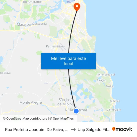 Rua Prefeito Joaquim De Paiva, 137 to Unp Salgado Filho map