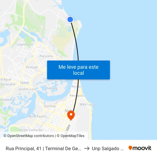 Rua Principal, 41 | Terminal De Genipabu to Unp Salgado Filho map