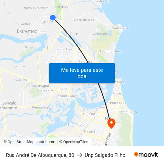 Rua André De Albuquerque, 80 to Unp Salgado Filho map