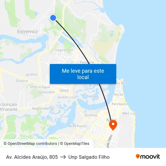 Av. Alcides Araújo, 805 to Unp Salgado Filho map