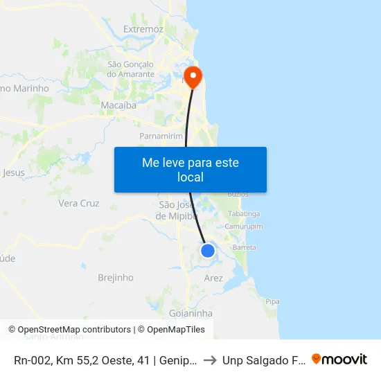 Rn-002, Km 55,2 Oeste, 41 | Genipapeiro to Unp Salgado Filho map
