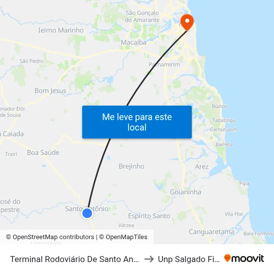 Terminal Rodoviário De Santo Antônio to Unp Salgado Filho map