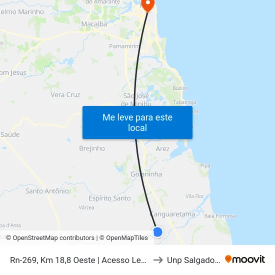 Rn-269, Km 18,8 Oeste | Acesso Leste A Piquiri to Unp Salgado Filho map