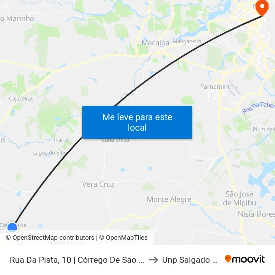 Rua Da Pista, 10 | Córrego De São Mateus to Unp Salgado Filho map