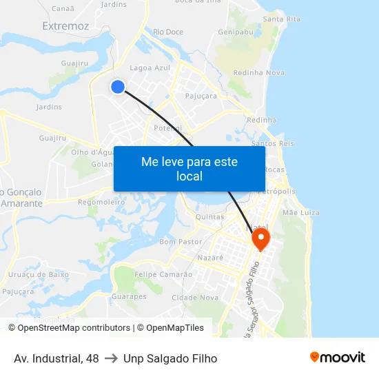 Av. Industrial, 48 to Unp Salgado Filho map