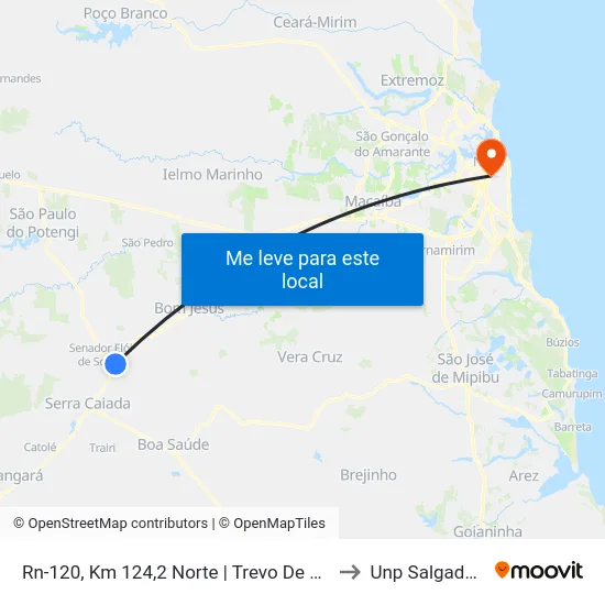 Rn-120, Km 124,2 Norte | Trevo De Elói De Souza to Unp Salgado Filho map