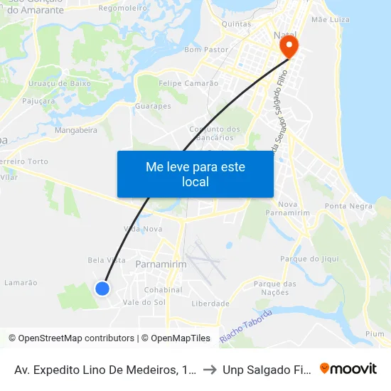 Av. Expedito Lino De Medeiros, 1211 to Unp Salgado Filho map