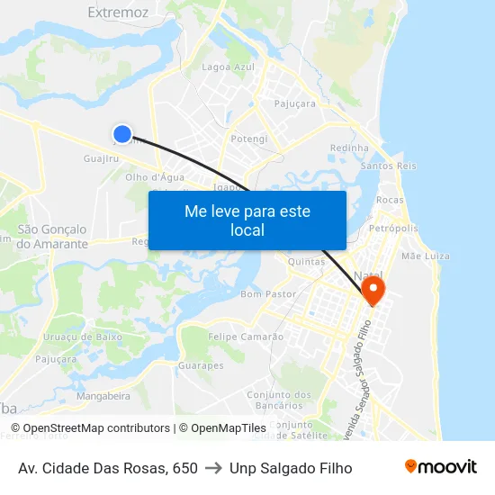 Av. Cidade Das Rosas, 650 to Unp Salgado Filho map