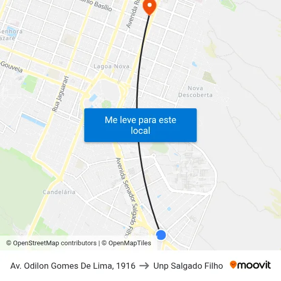 Av. Odilon Gomes De Lima, 1916 to Unp Salgado Filho map