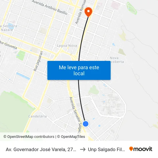 Av. Governador José Varela, 2767 to Unp Salgado Filho map
