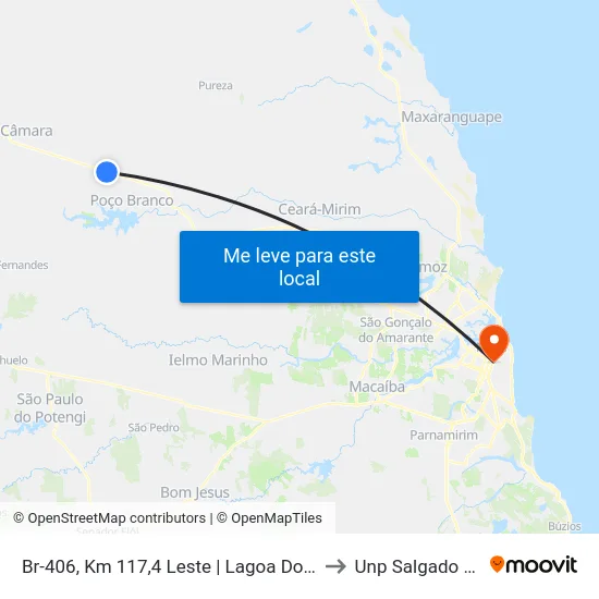 Br-406, Km 117,4 Leste | Lagoa Do Serrote to Unp Salgado Filho map
