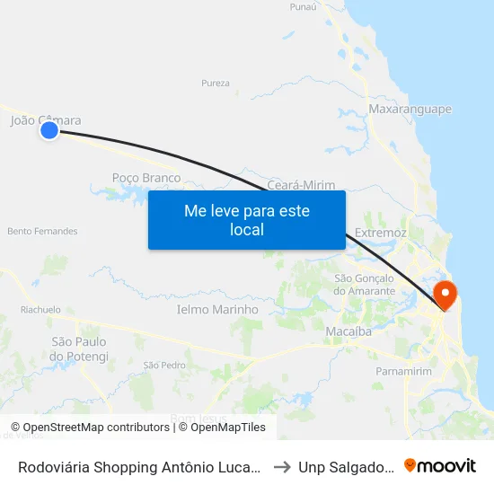 Rodoviária Shopping Antônio Lucas De Araújo to Unp Salgado Filho map