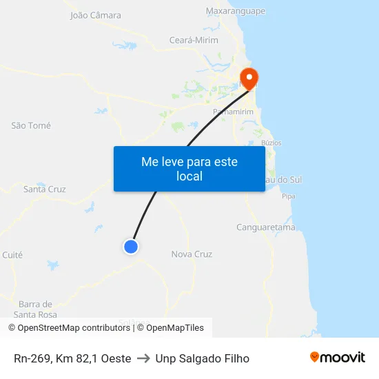 Rn-269, Km 82,1 Oeste to Unp Salgado Filho map