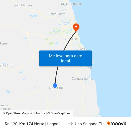Rn-120, Km 174 Norte | Lagoa Limpa to Unp Salgado Filho map