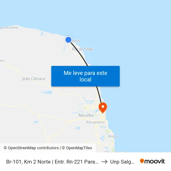 Br-101, Km 2 Norte | Entr. Rn-221 Para São Miguel Do Gostoso to Unp Salgado Filho map