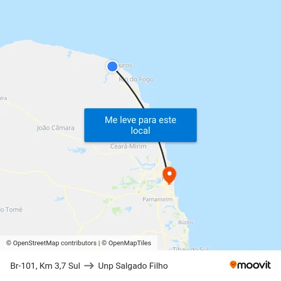 Br-101, Km 3,7 Sul to Unp Salgado Filho map