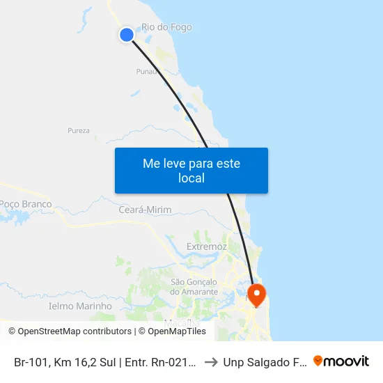 Br-101, Km 16,2 Sul | Entr. Rn-021 Oeste to Unp Salgado Filho map