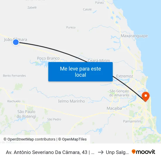 Av. Antônio Severiano Da Câmara, 43 | Araújo Material De Construção to Unp Salgado Filho map