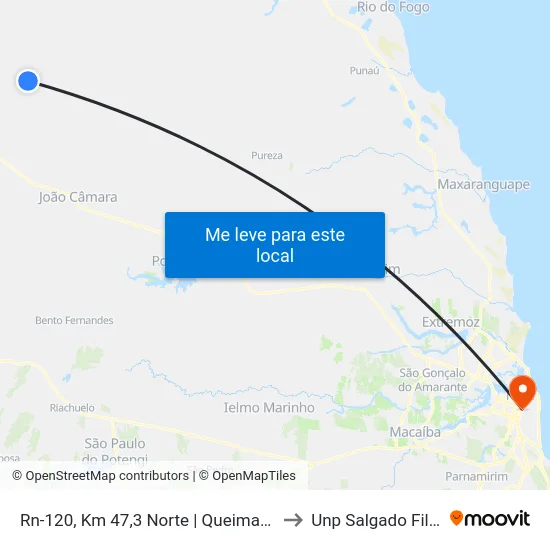 Rn-120, Km 47,3 Norte | Queimadas to Unp Salgado Filho map