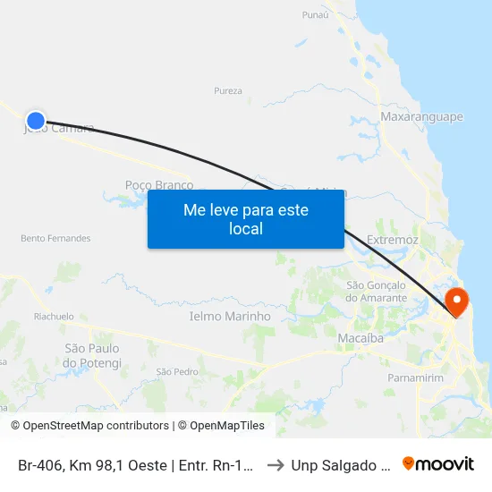 Br-406, Km 98,1 Oeste | Entr. Rn-120 Norte to Unp Salgado Filho map
