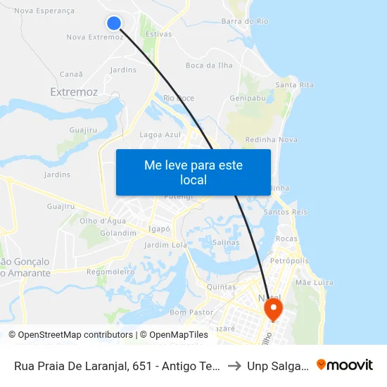 Rua Praia De Laranjal, 651 - Antigo Terminal Do Sport Clube to Unp Salgado Filho map