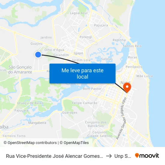 Rua Vice-Presidente José Alencar Gomes Da Silva, 525 | Residencial São Gonçalo Do Amarante IV to Unp Salgado Filho map