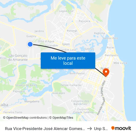 Rua Vice-Presidente José Alencar Gomes Da Silva, 951 | Terminal Dos Opcionais No Ruy Pereira to Unp Salgado Filho map