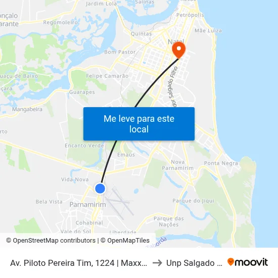 Av. Piloto Pereira Tim, 1224 | Maxxi Atacado to Unp Salgado Filho map