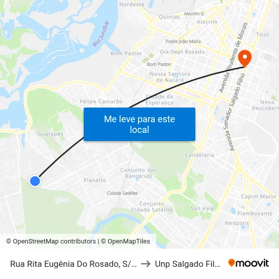 Rua Rita Eugênia Do Rosado, S/N to Unp Salgado Filho map