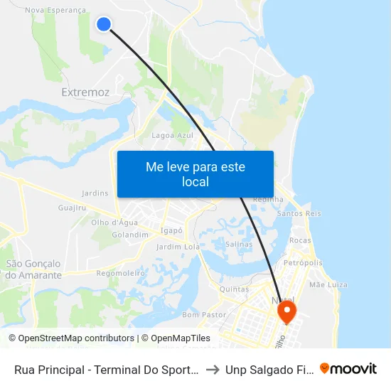 Rua Principal - Terminal Do Sport Club to Unp Salgado Filho map