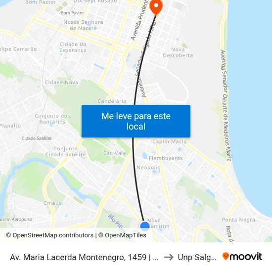 Av. Maria Lacerda Montenegro, 1459 | Nordestão Nova Parnamirim to Unp Salgado Filho map
