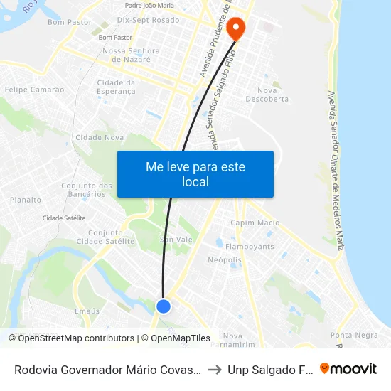 Rodovia Governador Mário Covas, 3257 to Unp Salgado Filho map